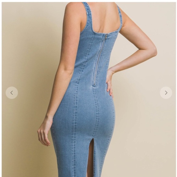 Denim Midi Dress Size Small - Picture 2 of 3